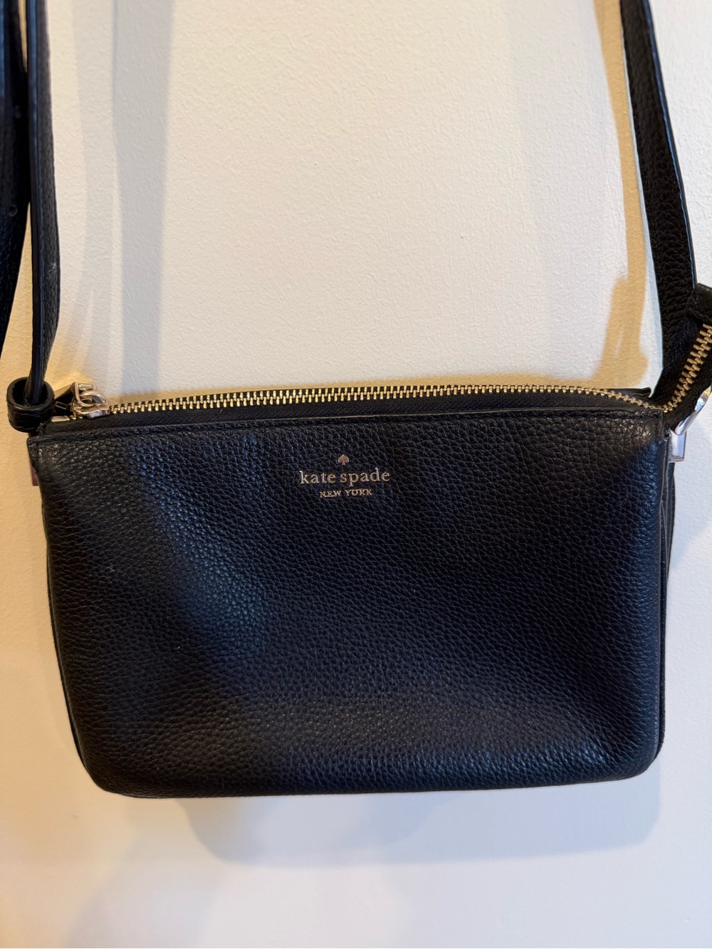 kate spade Black Pebbled Leather Adjustable Crossbody